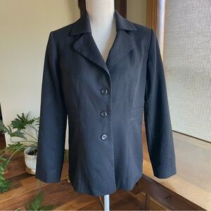 Pendleton Classic Black Wool Blazer Neutral Minimalist Office size 8